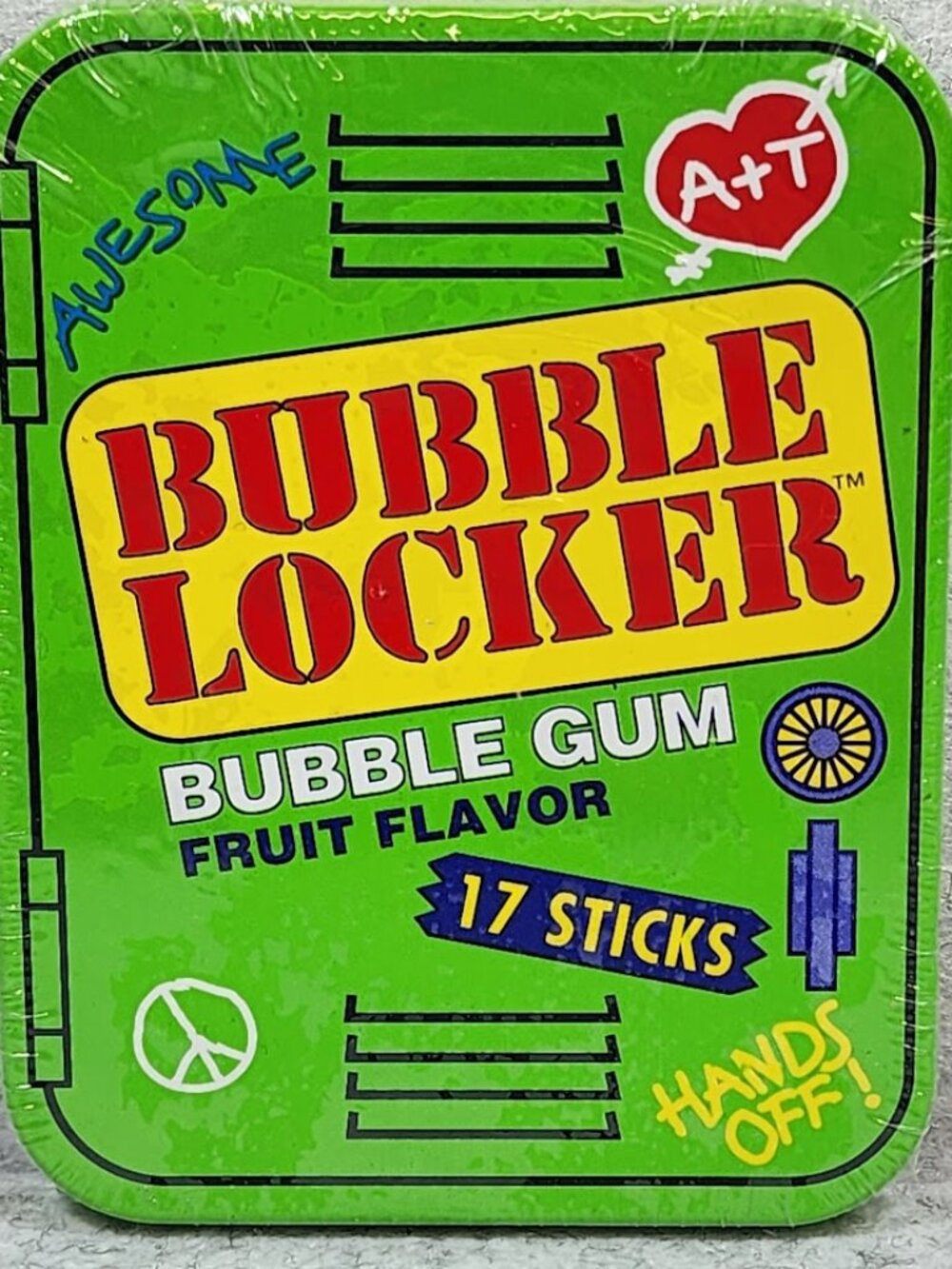 Vintage Amurol Bubble Locker LIME GREEN Gum Tin Sealed 90s NOS